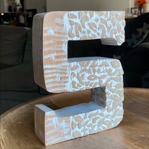 Wooden Letter S Decoration